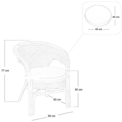 Salotto Amanda In Legno Di Bambu E Paglia Di Vienna Con 2 Poltrone E 1 Tavolino - Foto 5