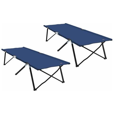 Letto da campeggio pieghevole 2 pcs Blu 206 x 76 x 74 cm - Foto 1