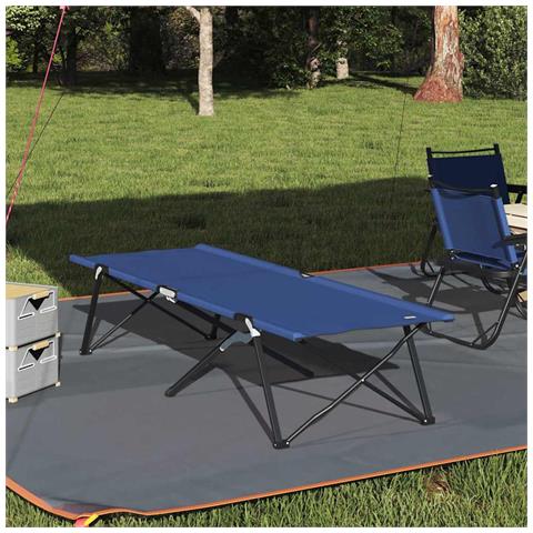 Letto da campeggio pieghevole 2 pcs Blu 206 x 76 x 74 cm - Foto 2