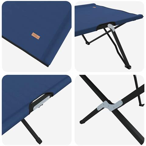 Letto da campeggio pieghevole 2 pcs Blu 206 x 76 x 74 cm - Foto 9