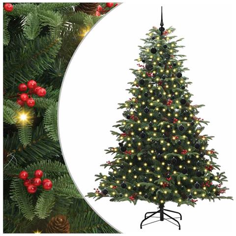 Albero di Natale artificiale con 300 LED Verde 240 cm - Foto 1