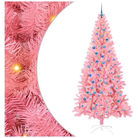Albero di Natale con 300 LED con supporto Rosa 240 cm PVC - Foto 1