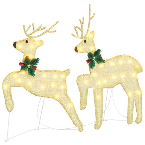 Renne LED 2 pcs Bianco caldo Tessuto - Foto 1