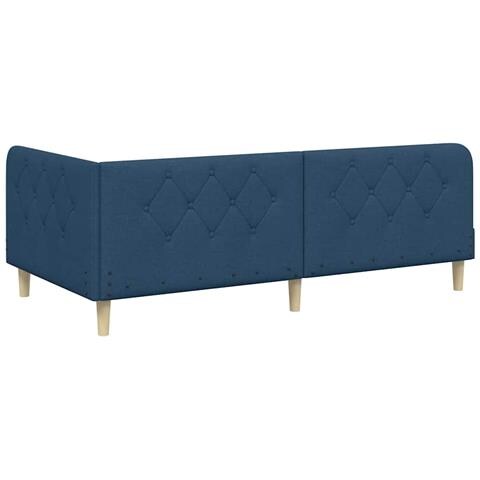 Cornice del letto ad angolo Blu 100 x 200 cm Tessuto - Foto 9