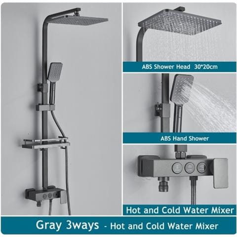 Colonna doccia, Blackswan, Tipo M227, modello grigio antracite, con doccetta a 3 vie tipo SPA e bocca mobile nascosta, misura 116 cm - Foto 2