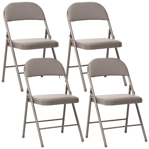 Set Di 4 Sedie Pieghevoli Shasta Metallo Tortora - Foto 2