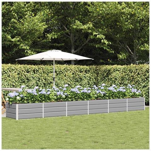 Fioriera Grigio chiaro 480 x 80 x 45 cm Acciaio - Foto 2