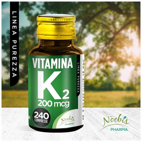 Vitamina K2 MK-7 200 mcg 240 Compresse - Menachinone-7 ad Alto Dosaggio - Ossa Normali e Coagulazione del Sangue (Confezione quintupla) - Foto 2