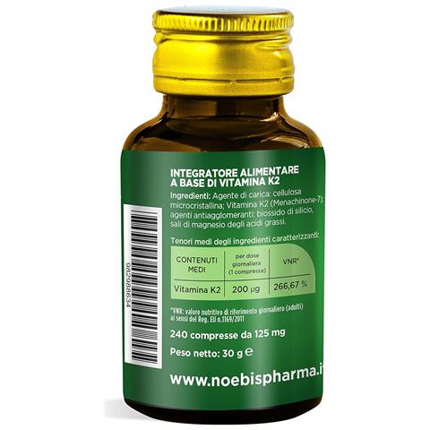 Vitamina K2 MK-7 200 mcg 240 Compresse - Menachinone-7 ad Alto Dosaggio - Ossa Normali e Coagulazione del Sangue (Confezione quintupla) - Foto 5