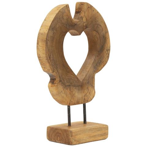Scultura Hasi Cuore Traforato In Teak Riciclato Pezzo Unico - Foto 2