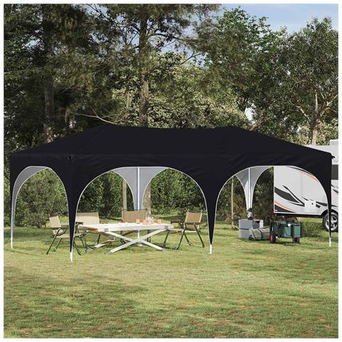 Tenda per feste a pop-up 575 x 288 x 245 cm Nero Tessuto Oxford - Foto 2