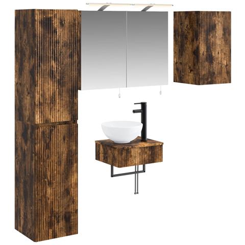 Set di mobili per il bagno 5 pcs Rovere Fumo - Foto 1