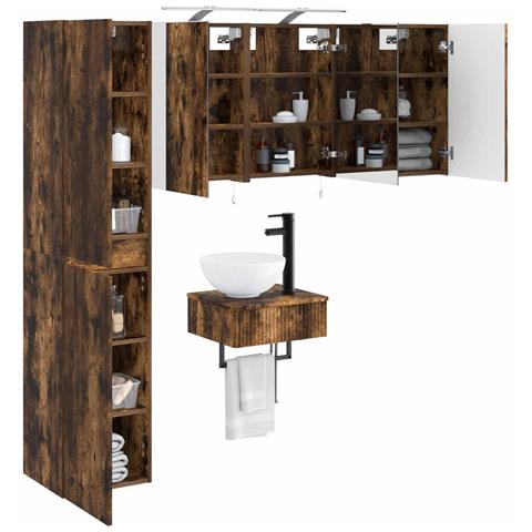 Set di mobili per il bagno 5 pcs Rovere Fumo - Foto 2