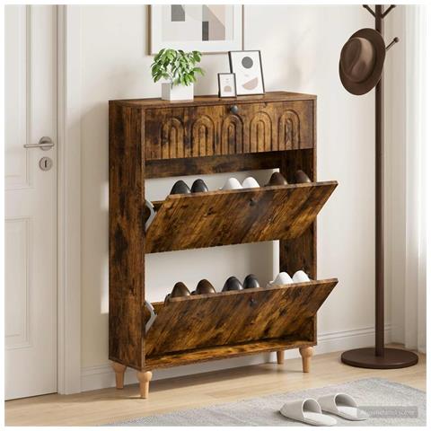 Mobile per scarpe ALKMAAR 78 x 24 x 103 cm Legno ingegnerizzato - Foto 2