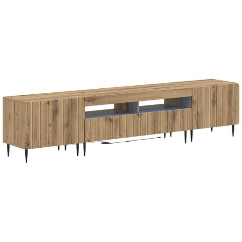 Mobile TV LED a 5 pezzi Rovere Artigianale Legno ingegnerizzato - Foto 1