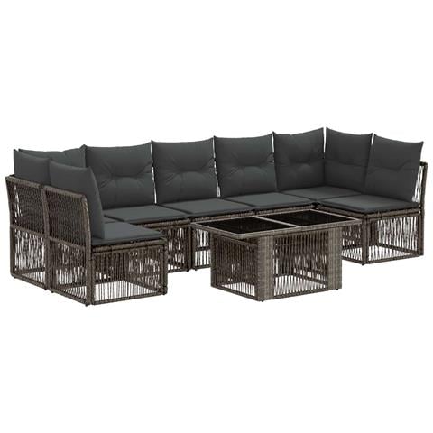 Set Divano da Giardino 7 pz Grigio polyrattan - Foto 1