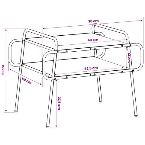 Tavolino da salotto Legno antico 70 x 50 x 51 cm - Foto 8