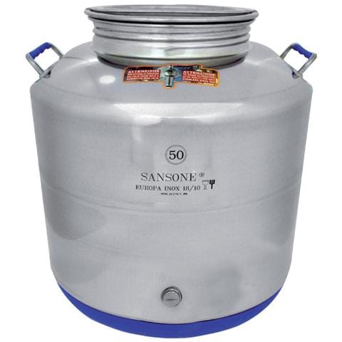 Contenitore in acciaio inox 50 Lt per olio tipo saldato con tappo a vite - Foto 1