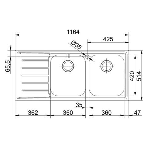 Lavello Neptune Da Incasso NEX221 2 Vasche Gocciolatoio Sinistro - Foto 2