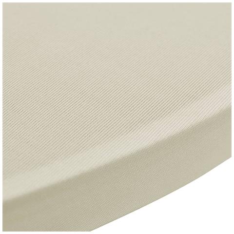 Copritavolo ?80 Cm Crema Tessuto Elasticizzato 2 Pezzi - Foto 2