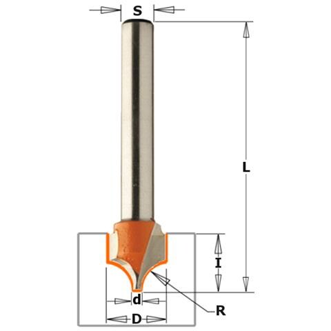Fresa Raggio Concavo Hw Z2 S=6 D=10x10x50 R5 Dx 765.402.11 - Foto 1