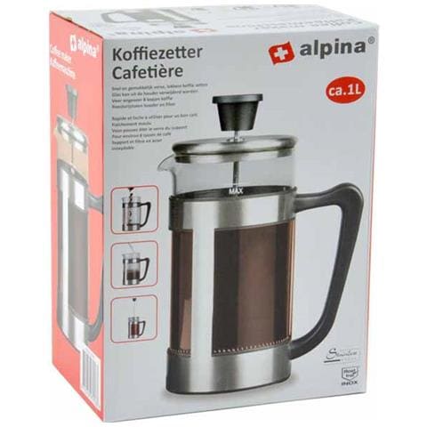Cappuccino Maker 1 Litro In Acciaio E Vetro Teiera A Pistone Pressofiltro - Foto 1