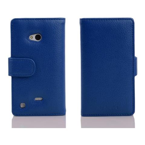Custodia Compatibile Con Nokia Lumia 720 In Blu Reale - Coperchio Protettivo In Ecopelle Testurizzata E Tasca Per Carte Di Credito - Foto 4