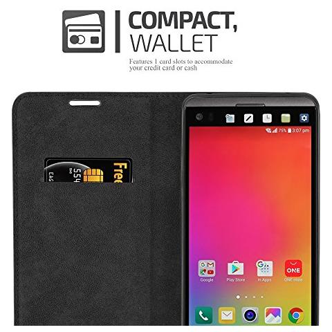 Cadorabo Custodia Compatibile Con Lg V20 In Rosso Mela - Coperchio Protettiva Con Chiusura Magnetica, Funzione Stand E Tasca Per Le Carte - Foto 2