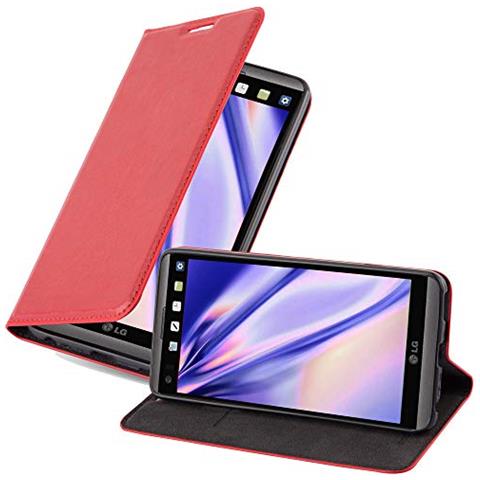 Cadorabo Custodia Compatibile Con Lg V20 In Rosso Mela - Coperchio Protettiva Con Chiusura Magnetica, Funzione Stand E Tasca Per Le Carte - Foto 1