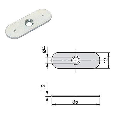 1275315 Chiusura Magnetica Con Calamita E Piastra Di Bloccaggio Per Porta Battente Di Mobile, Set Di 20 Pezzi - Foto 2