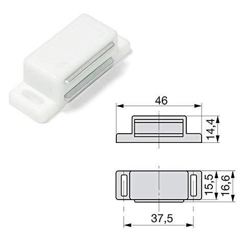1275315 Chiusura Magnetica Con Calamita E Piastra Di Bloccaggio Per Porta Battente Di Mobile, Set Di 20 Pezzi - Foto 5
