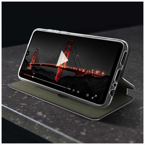 Custodia Huawei P smart 2020 in Similpelle Portacarte Supporto Video rosa gold - Foto 4