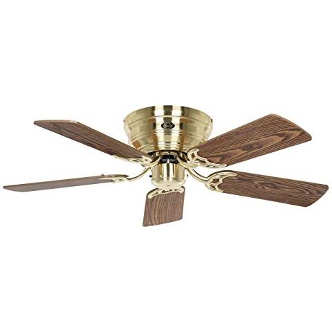 Ventilatore Da Soffitto Piatto Classic Flat Iii In Ottone Spazzolato, Diametro: 75 Cm - Foto 2