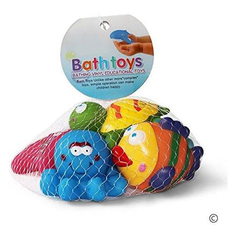 Bagno Di Giocattoli Acquatici Bagno Pesce Stella Di Mare Mare Cavalli Giocattoli (6pcs) Con Bagno Giocattoli Borsa Sea Creature Giocattoli Da Bagno Bambino Molli Bath Time Giocattoli Prescolare Animali Giocattoli Da Bagno Vasca Da Bagno E Soft - Foto 4