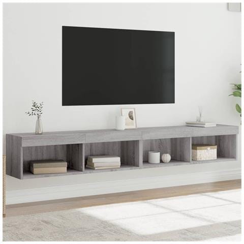 Mobili Tv Con Luci Led 2pz Grigio Sonoma 100x30x30 Cm - Foto 1