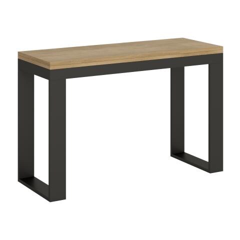 Tavolo Apribile 120/200x45/90 Cm Tecno Double Telaio Antracite - Bianco Frassino - Foto 1