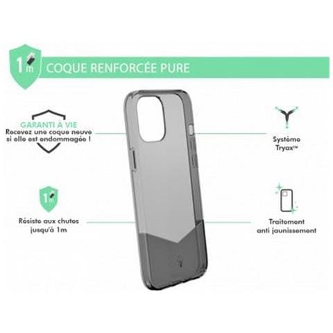 Cover Rinforzata Per Iphone 12 Pro Max Pure, Nero Transparente - Foto 2