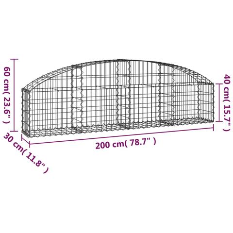 Cesto Gabbione Ad Arco 200x30x40/60 Cm Ferro Zincato - Foto 4