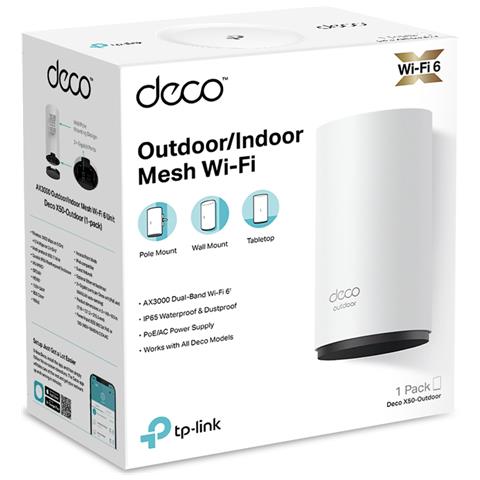 Deco X50-Outdoor Dual-band (2.4 GHz / 5 GHz) Wi-Fi 6 (802.11ax) Bianco 1 Interno - Foto 3