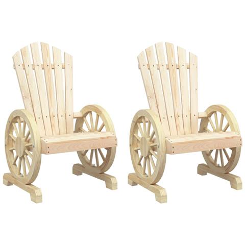 Sedie Da Giardino Adirondack 2 Pz In Legno Massello Di Abete - Foto 2