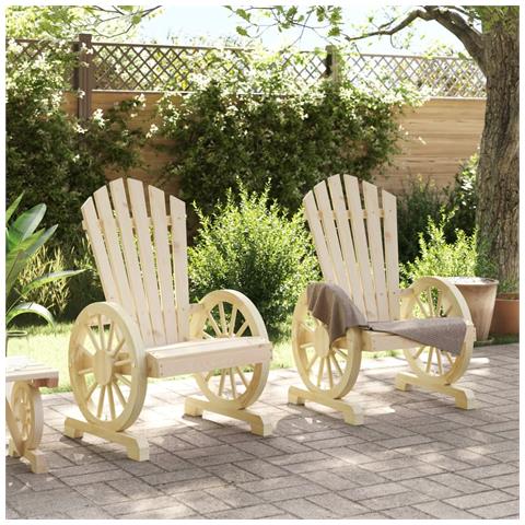 Sedie Da Giardino Adirondack 2 Pz In Legno Massello Di Abete - Foto 3