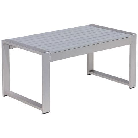 Tavolino Da Giardino Alluminio Anodizzato Grigio Chiaro 90 X 50 Cm Salerno - Foto 2