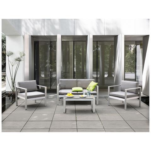Tavolino Da Giardino Alluminio Anodizzato Grigio Chiaro 90 X 50 Cm Salerno - Foto 1
