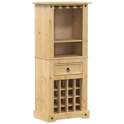 Portabottiglie Vino Corona 56x35x134,5cm Legno Massello di Pino - Foto 1