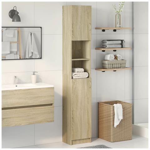 Mobile da Bagno Rovere Sonoma 32x25,5x190 cm Legno Multistrato - Foto 1