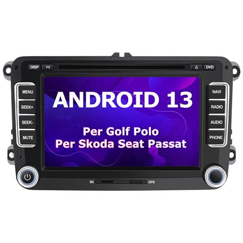 Autoradio 2 Din Per Vw Volkswagen Golf 5 6 Polo Passat Skoda Seat Tiguan, (2g+32gb) 7 Pollici Android 13 Car Radio Carplay Android Auto Gps Comandi Al Volante Bt Wifi Cd Dvd Sd Usb Rds - Foto 1