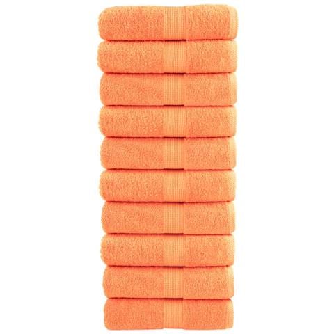 Asciugamani Ospiti Solund 10 Pz Arancioni 30x50cm 600 G /m - Foto 1