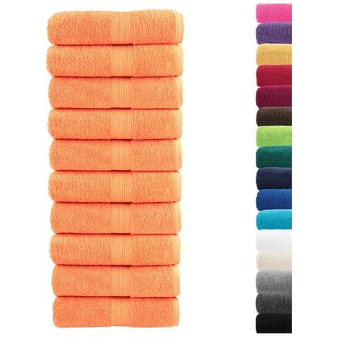 Asciugamani Ospiti Solund 10 Pz Arancioni 30x50cm 600 G /m - Foto 2