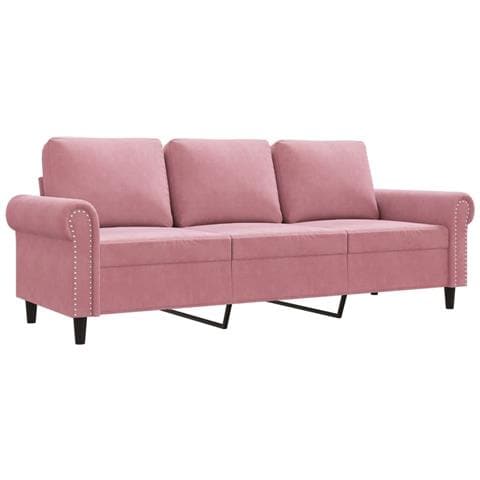 Divano A 3 Posti Rosa 180 Cm In Velluto - Foto 2