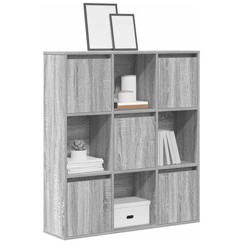 Libreria Grigio Sonoma 89x24x101,5 Cm In Legno Multistrato - Foto 1